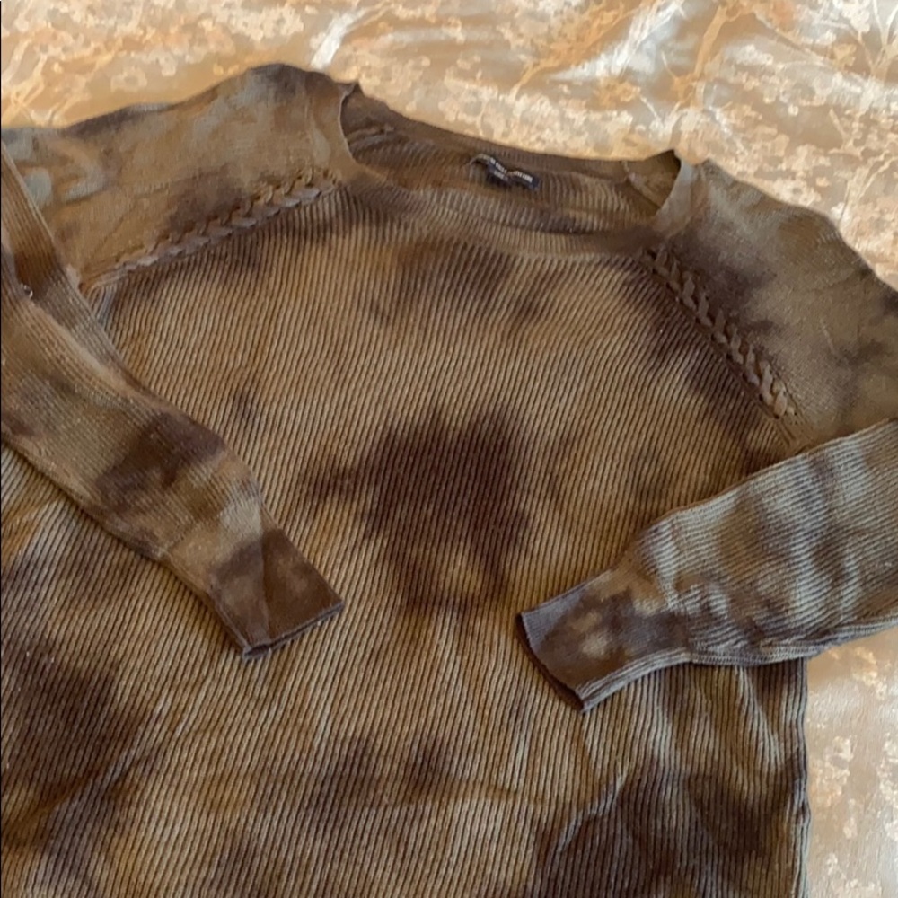 Green and black tie dye sweater American eagle